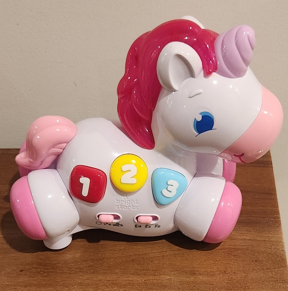 Bright Start Rock & Glow Pink Unicorn Toy